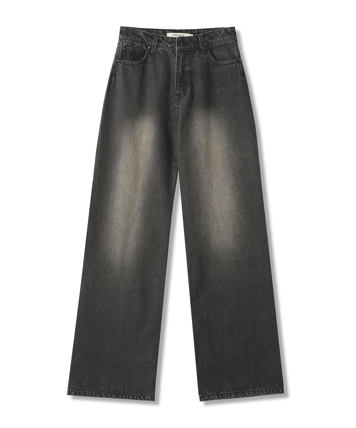 비바셔스(VIVACIOUS) D Brush Straight Denim Pants BLACK