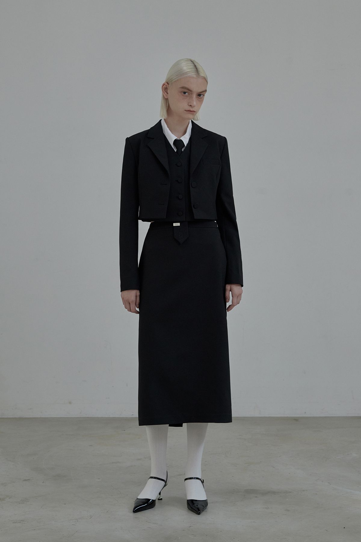 마우솔레움(MAU SOLEUM) Hourglass Long Skirt - Black