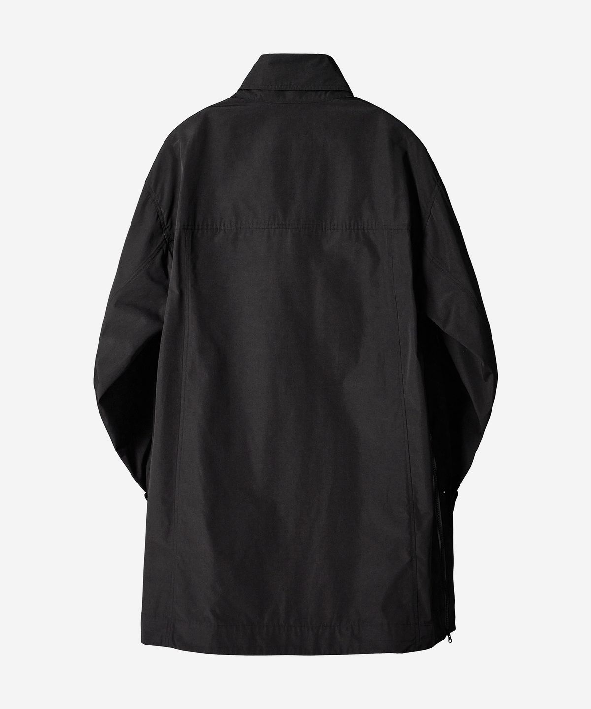 칼라파타르(KALAPATTHAR) Poly Cotton RIB Double Placket Long-Jacket - BLACK