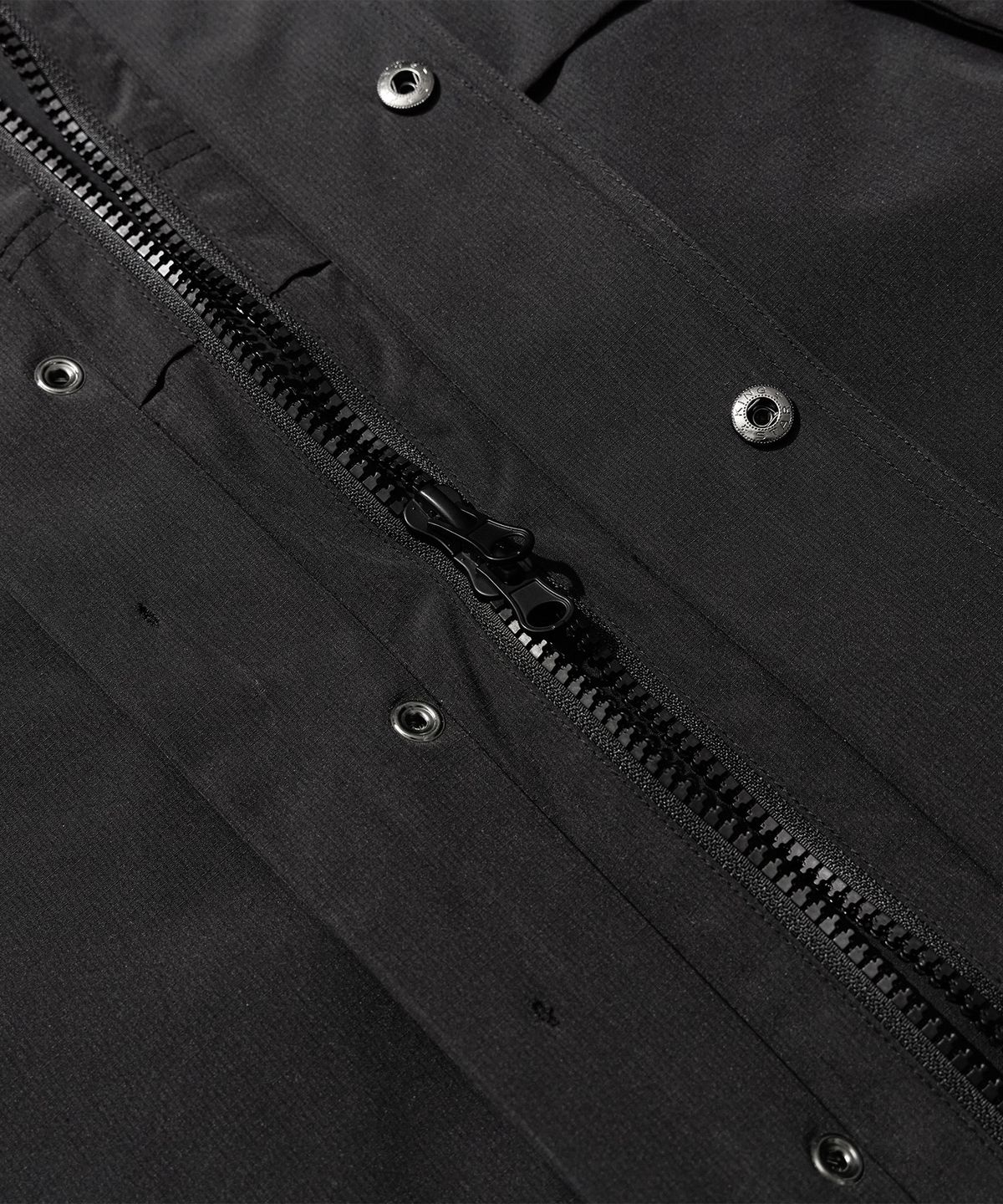 칼라파타르(KALAPATTHAR) Poly Cotton RIB Double Placket Long-Jacket - BLACK