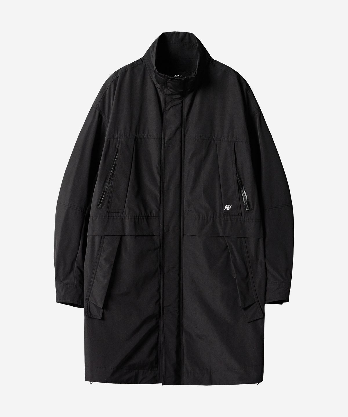 칼라파타르(KALAPATTHAR) Poly Cotton RIB Double Placket Long-Jacket - BLACK