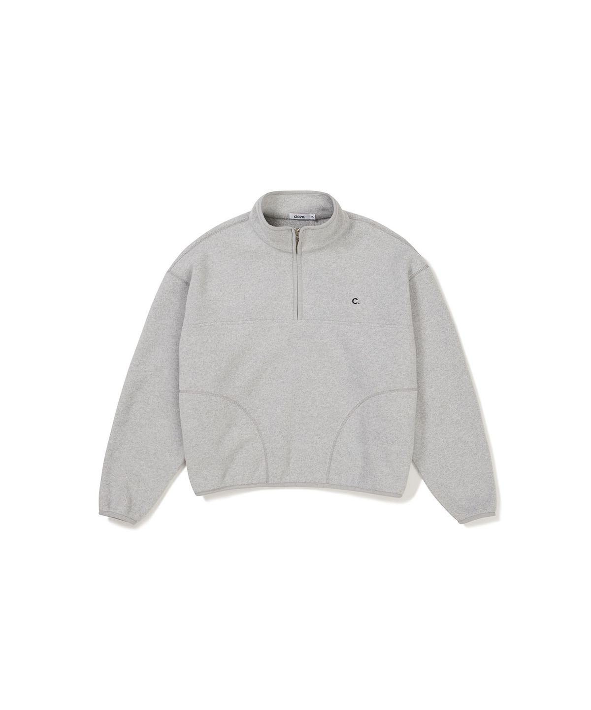 클로브(CLOVE) [24FW clove] Logo Fleece Half-zip_Women (Light Grey)