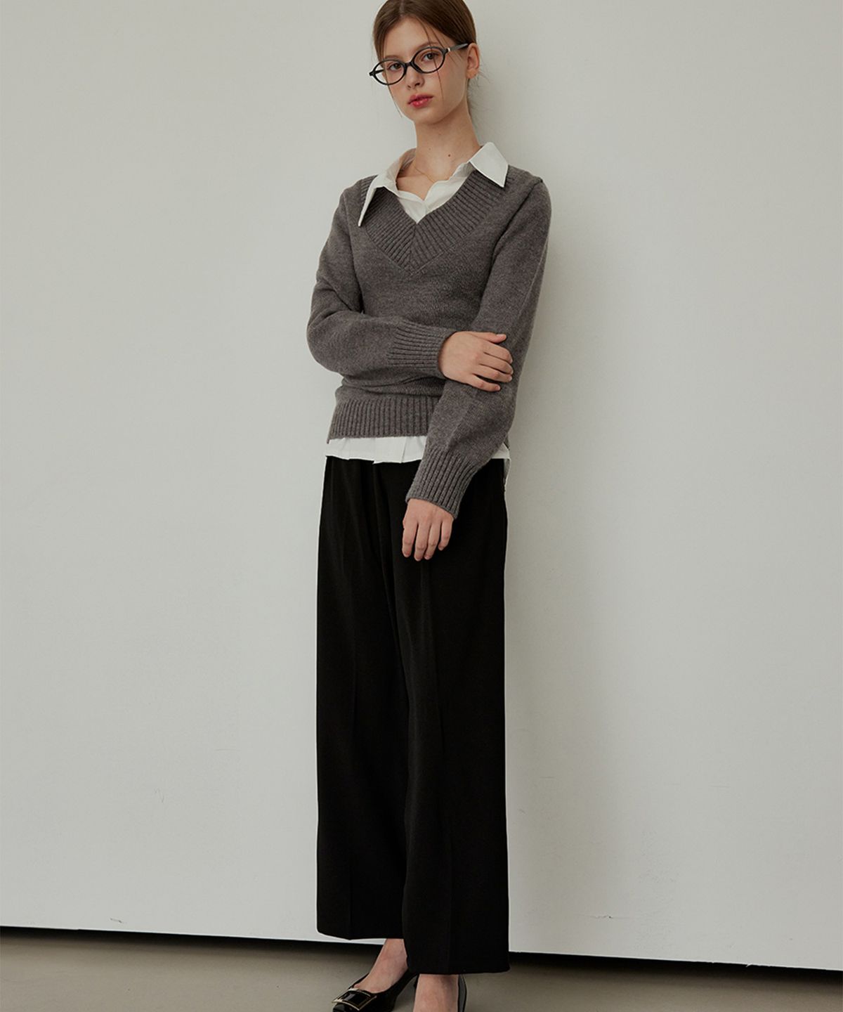 하이버넷(HYBERNAT) Wide Slacks - BLACK
