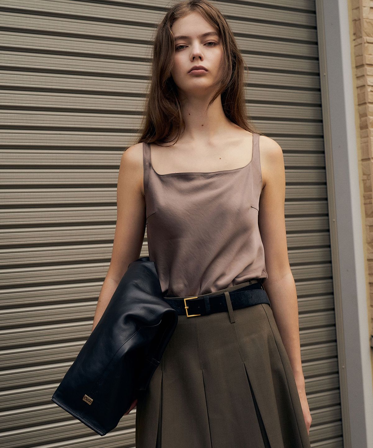 르네제이(RENEJ) Cowhide Slim Square Belt