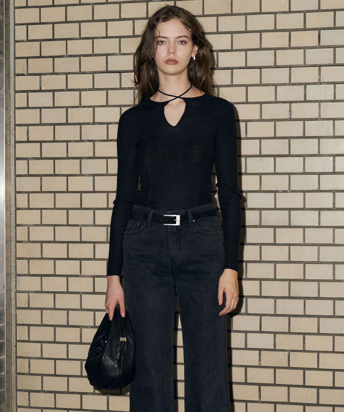 르네제이(RENEJ) Long Slim Ribbon Knit