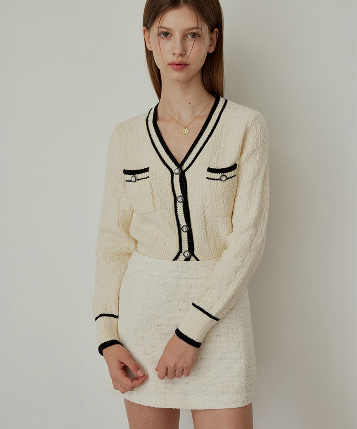 하이버넷(HYBERNAT) Tweed Mini Skiry - IVORY