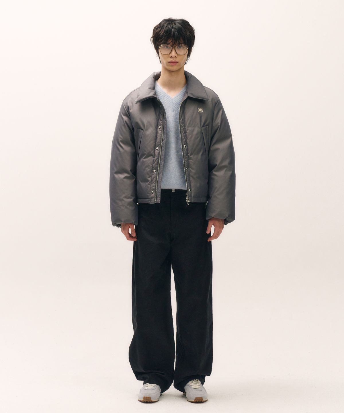세터(SATUR) 레체 투 톤 덕 다운 패딩 글리터 그레이