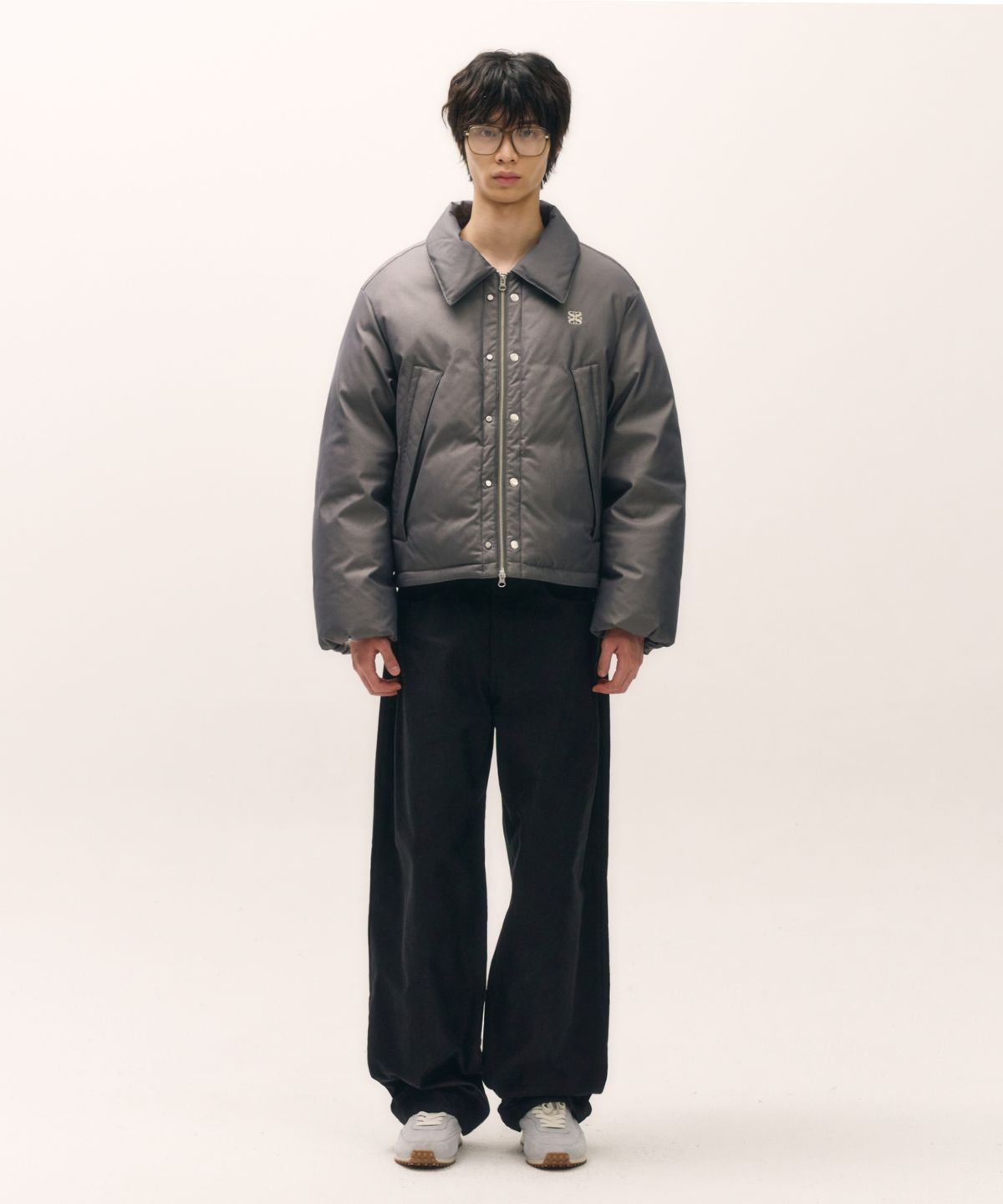 세터(SATUR) 레체 투 톤 덕 다운 패딩 글리터 그레이