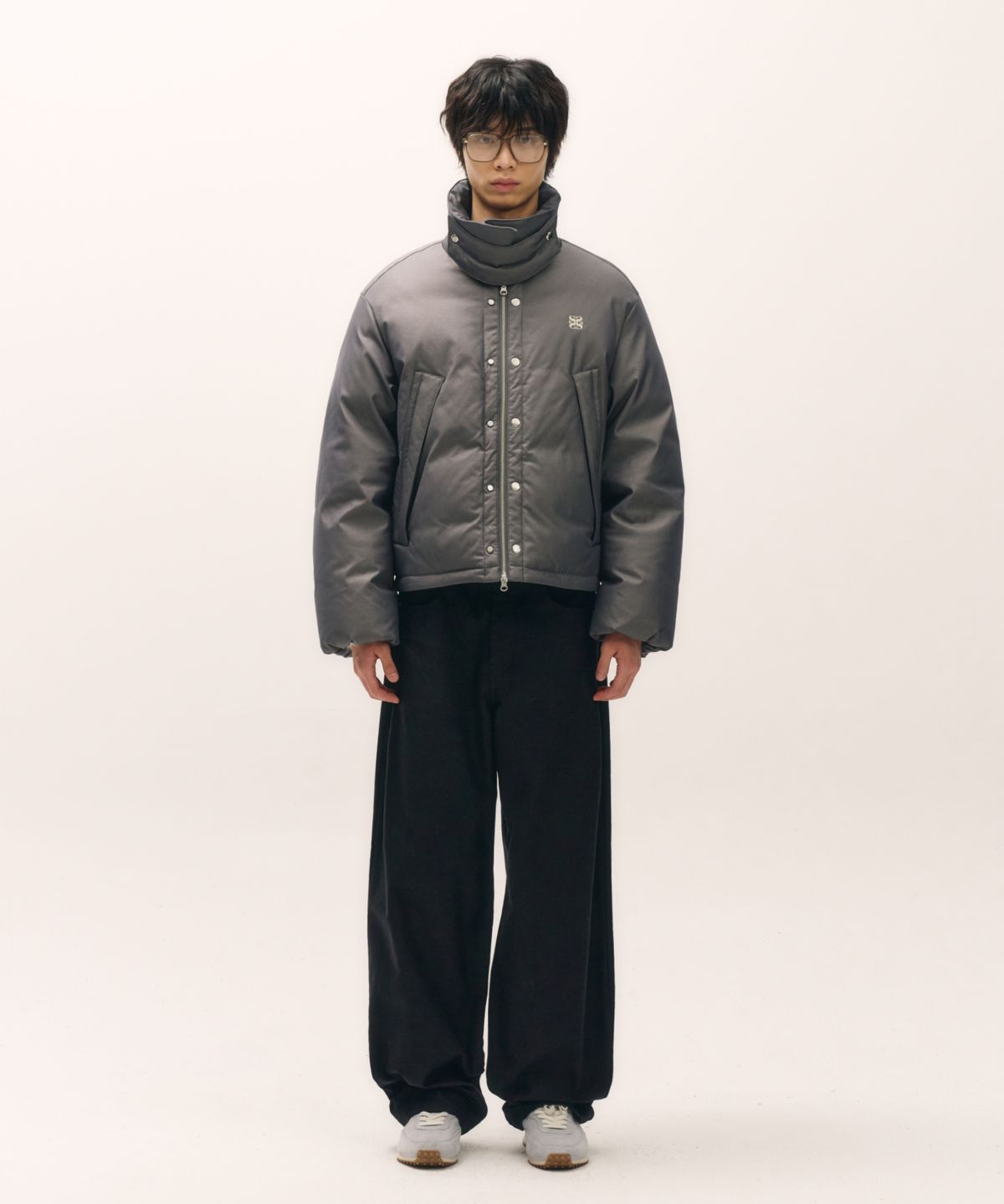 세터(SATUR) 레체 투 톤 덕 다운 패딩 글리터 그레이