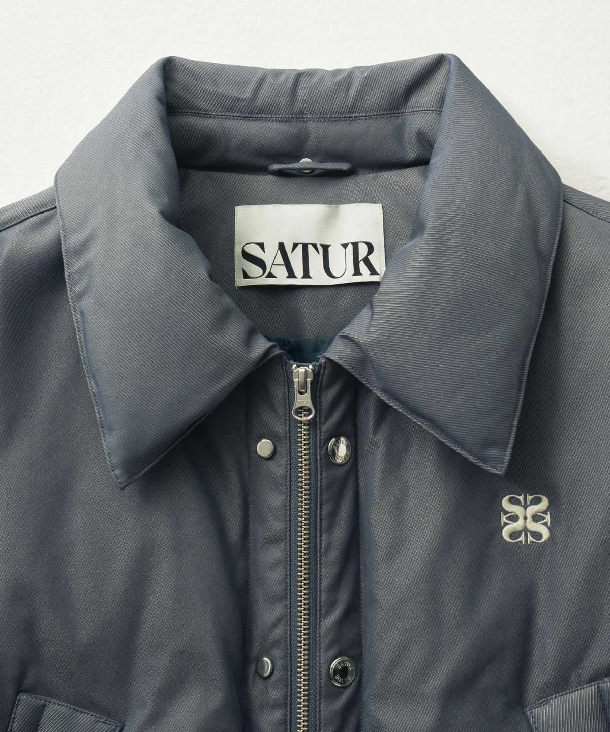 세터(SATUR) 레체 투 톤 덕 다운 패딩 글리터 그레이
