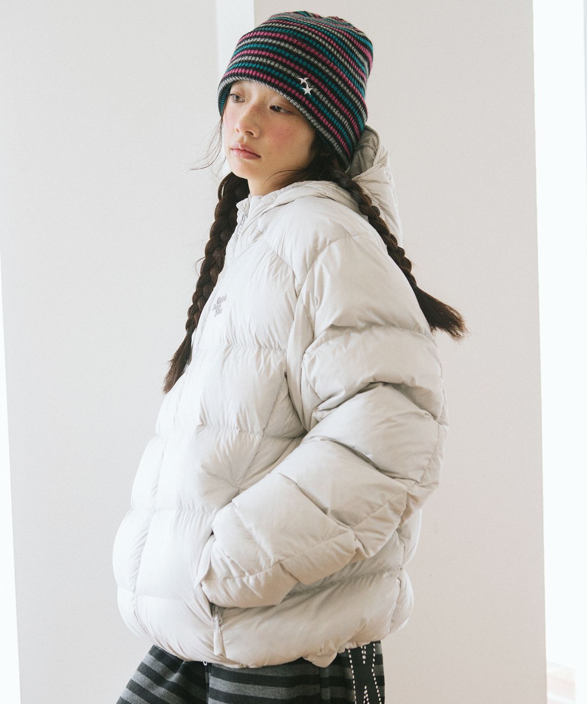 카비시(CAVISH) HOODED ALPINE DOWN JACKET GREY(CV2EWUB900A)