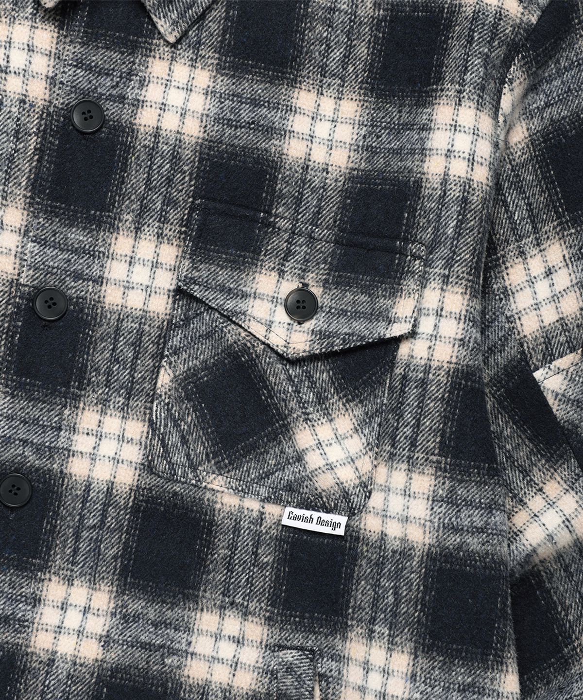 카비시(CAVISH) CHECK SHIRT JACKET NAVY(CV2EFUW320A)