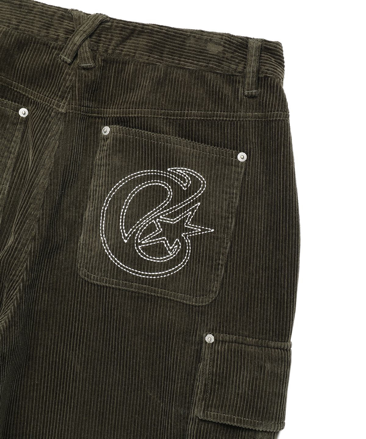 카비시(CAVISH) CORDUROY WASHED CARGO PANTS OLIVE(CV2EFUPA10A)