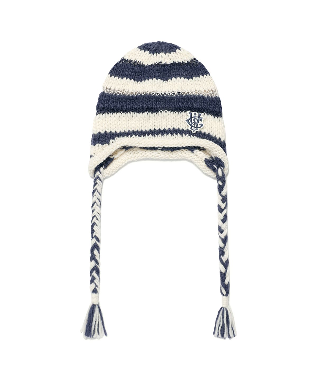 카비시(CAVISH) STRIPED EAR FLAP BEANIE WHITE(CV2EFUAB33A)
