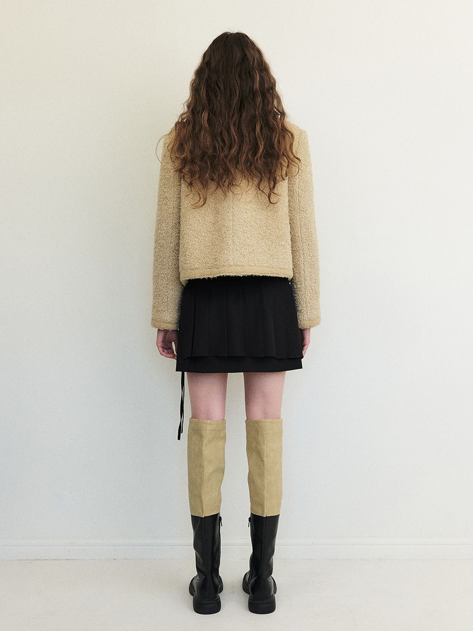 日本未入荷☆Tweed Fur Jacket/全3色/ETMON MUSINSA | ETMON Trimmed Tweed Fur Jacket, Sky Blue
