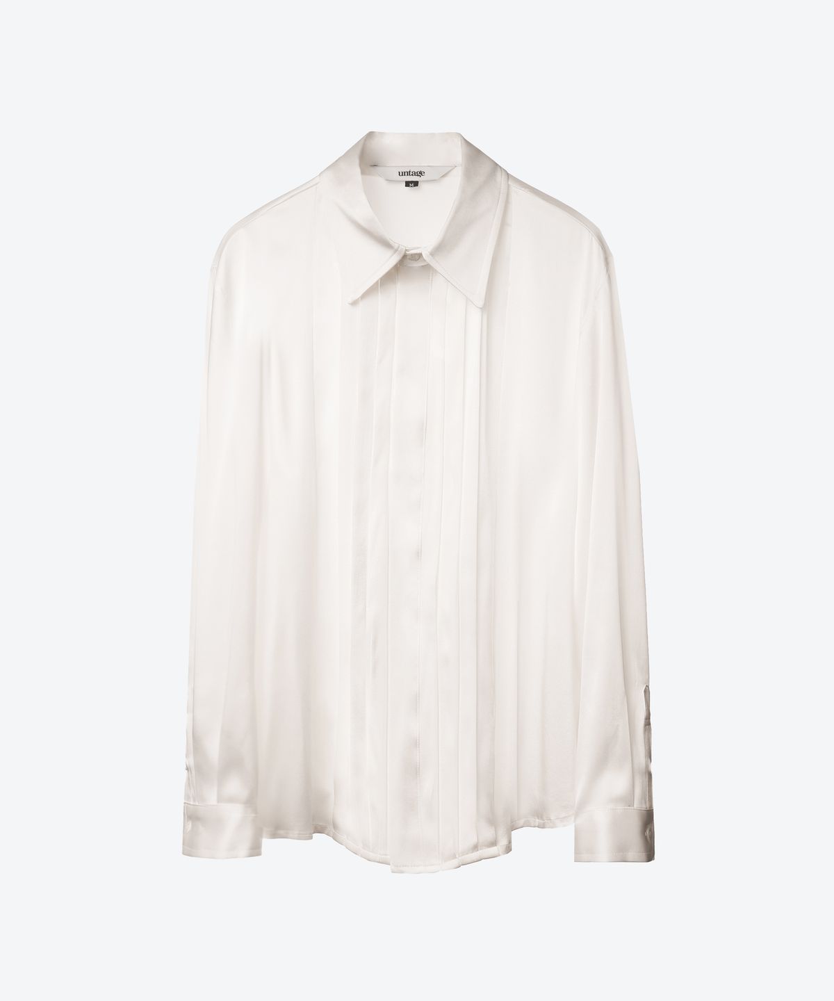 언티지(UNTAGE) 실크 플리츠 셔츠[White(UNISEX)]_UTS-FS31