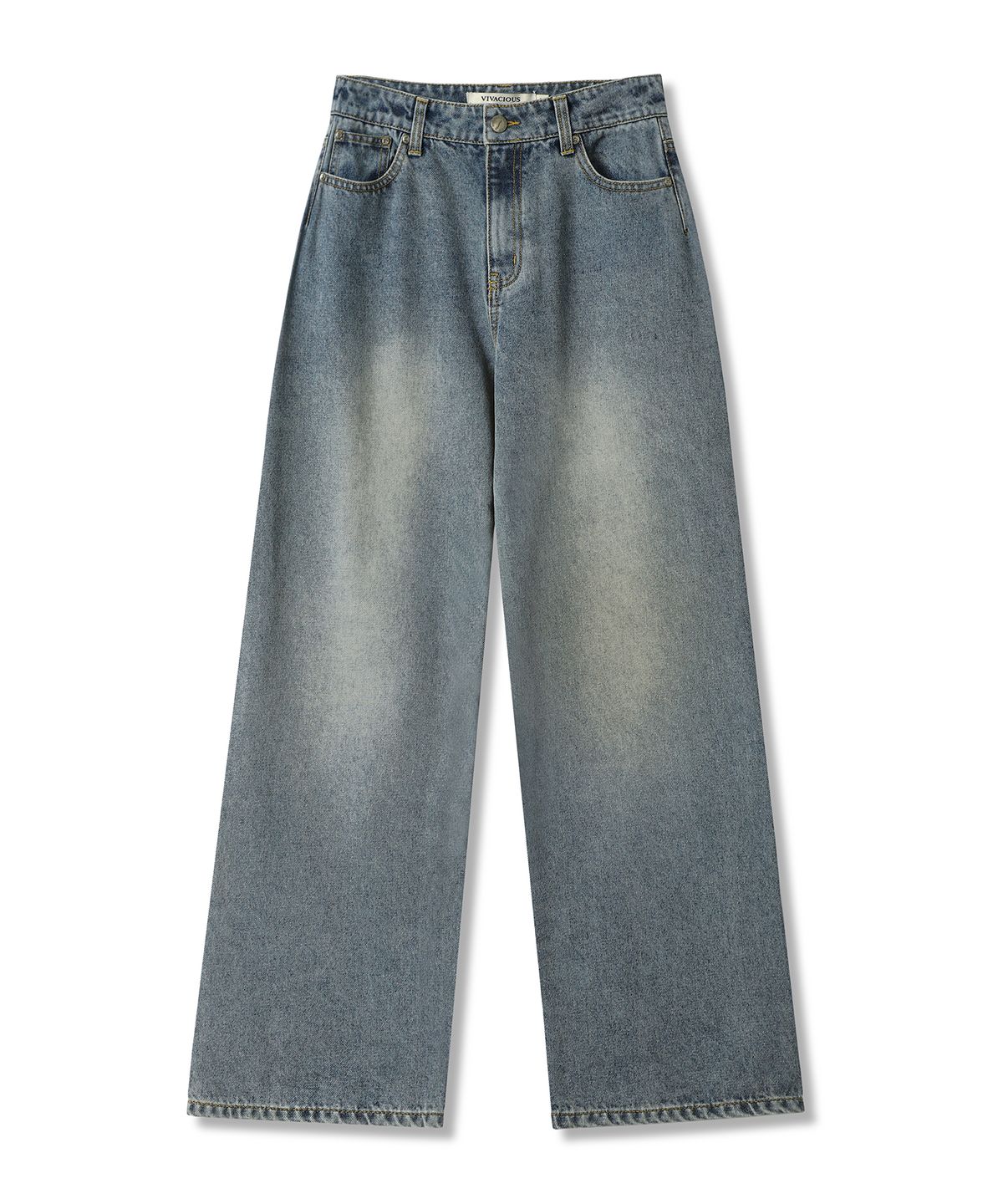 비바셔스(VIVACIOUS) D Brush Straight Denim Pants BLUE