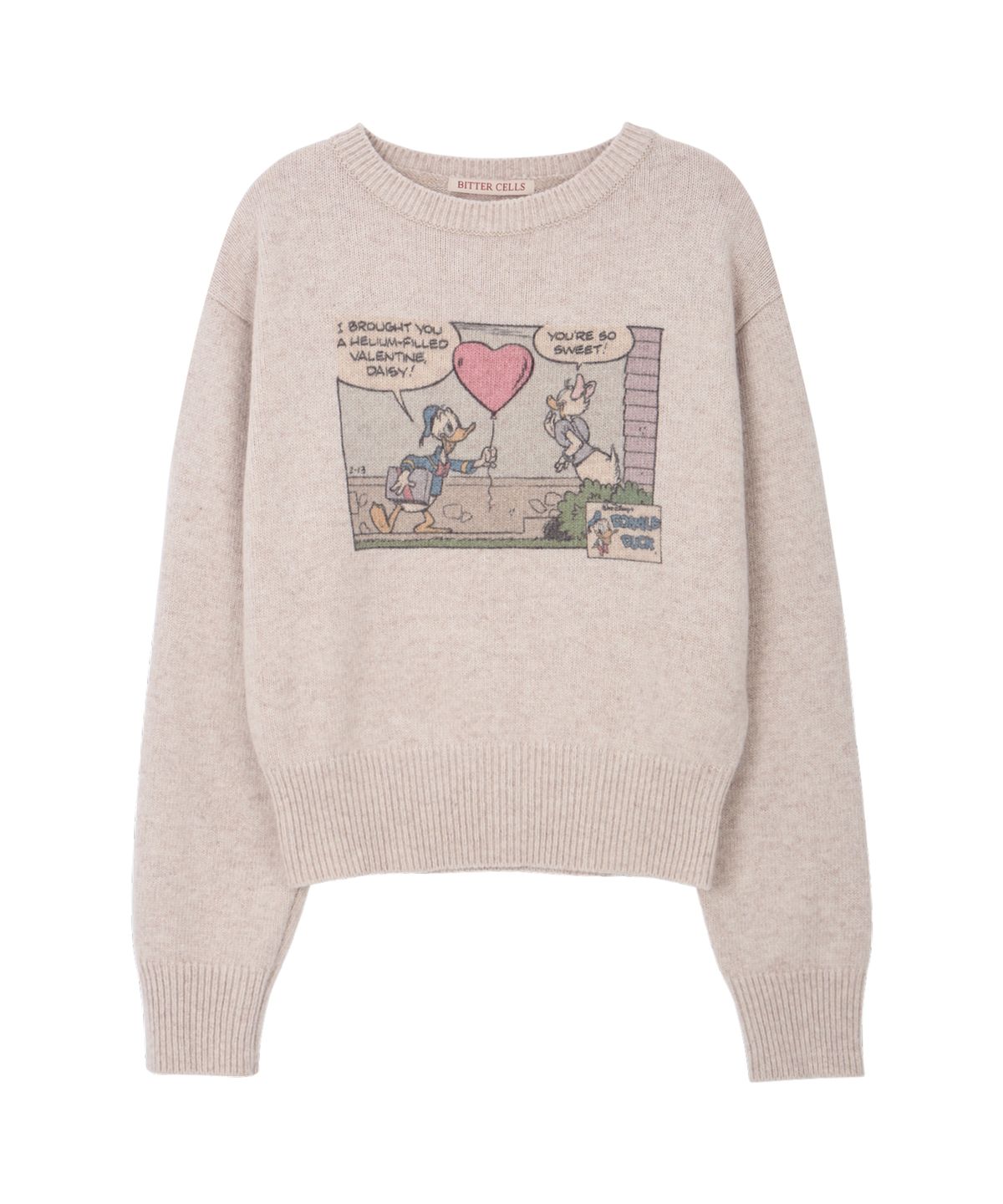 비터셀즈(BITTERCELLS) 도날드 덕 울 러브 스웨터-오트밀