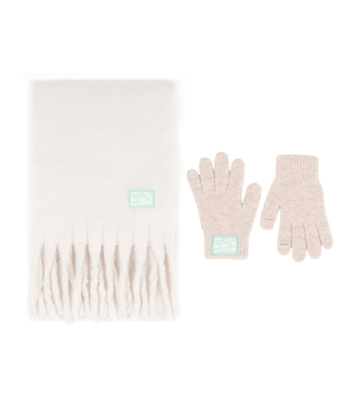 래니래니(RENNYRENNIE) [SET] FAIRY COTTON MUFFLER + FAIRY FINGER HOLE WOOL GLOVES - FAIRY 코튼 머플러 + FAIRY 핑거홀 장갑