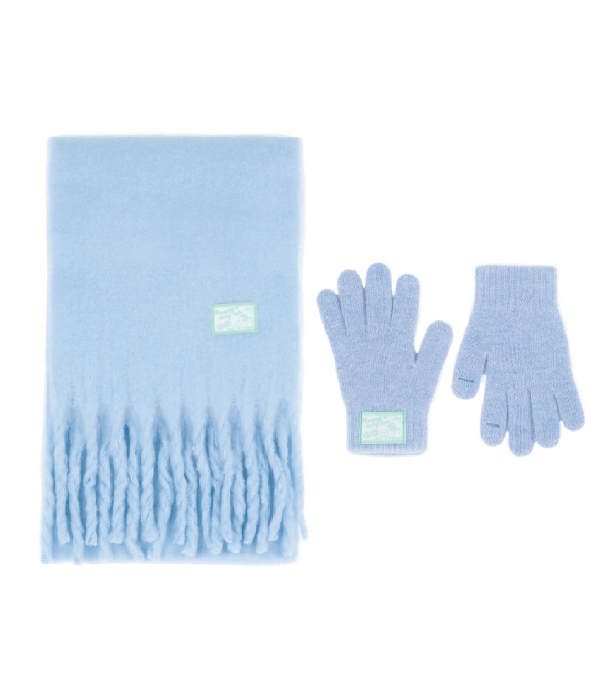 래니래니(RENNYRENNIE) [SET] FAIRY COTTON MUFFLER + FAIRY FINGER HOLE WOOL GLOVES - FAIRY 코튼 머플러 + FAIRY 핑거홀 장갑