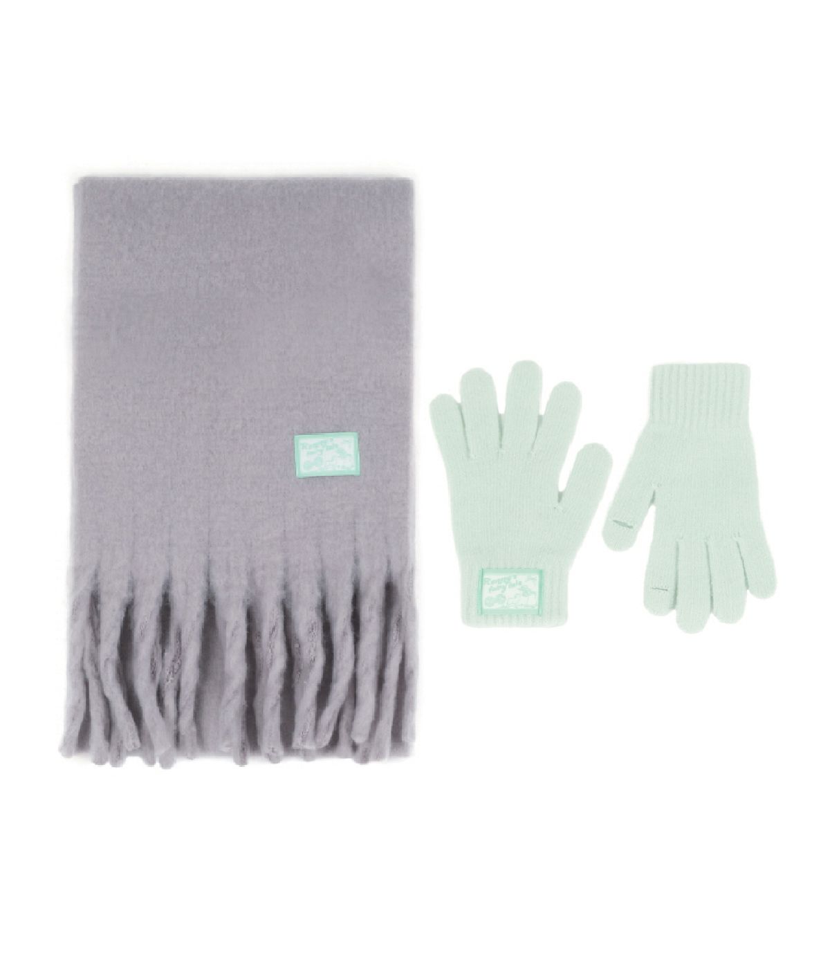 래니래니(RENNYRENNIE) [SET] FAIRY COTTON MUFFLER + FAIRY FINGER HOLE WOOL GLOVES - FAIRY 코튼 머플러 + FAIRY 핑거홀 장갑