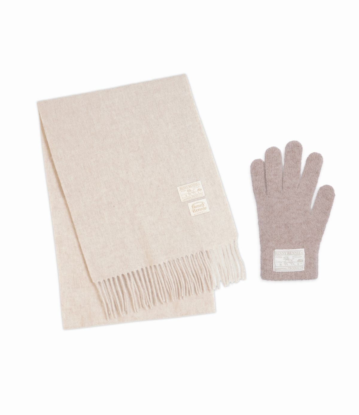 래니래니(RENNYRENNIE) [SET] PREMIUM PURE WOOL 100 MUFFLER + RENNY WOOL GLOVES - 프리미엄 울 100 머플러 + RENNY 울 장갑
