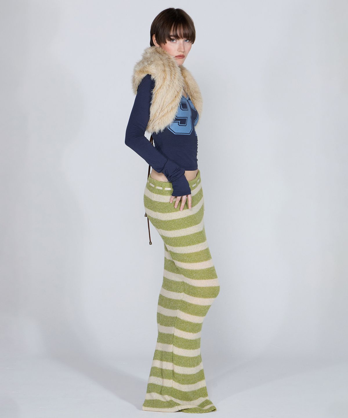 스컬프터(SCULPTOR) Faux Fur Shawl Butter