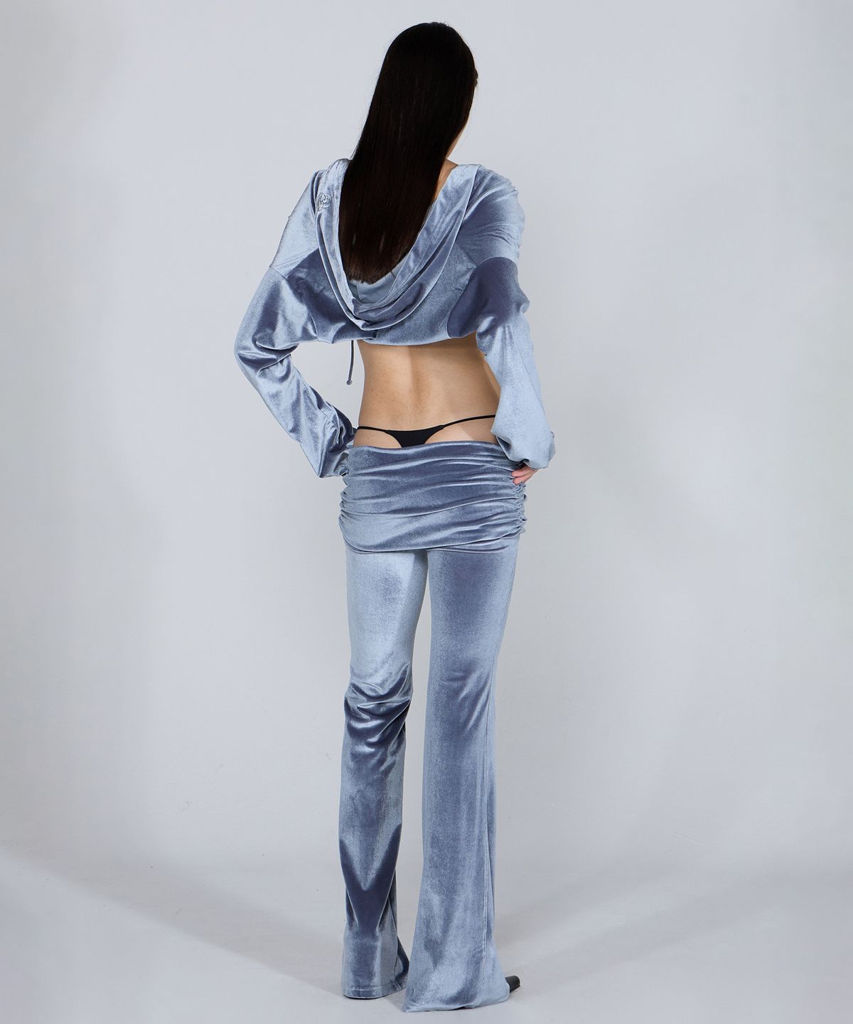 스컬프터(SCULPTOR) Velvet Shirring Lowrise Pants Gray