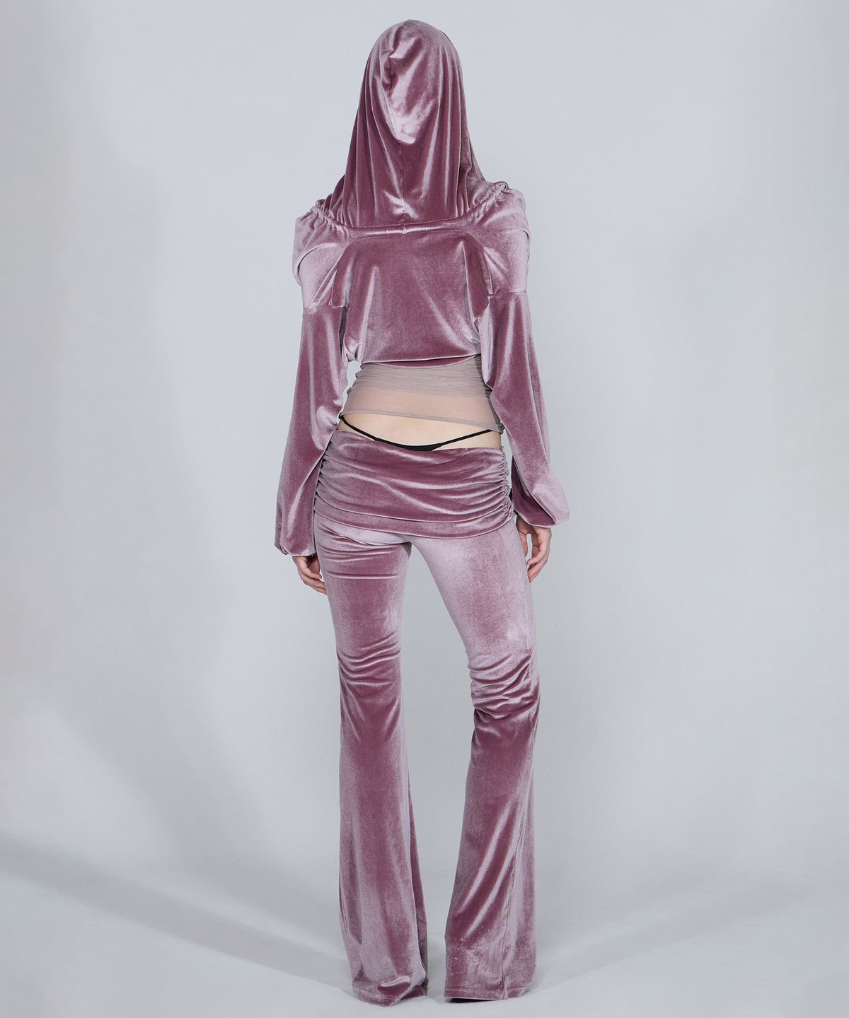 스컬프터(SCULPTOR) Velvet Shirring Lowrise Pants Pink Brown