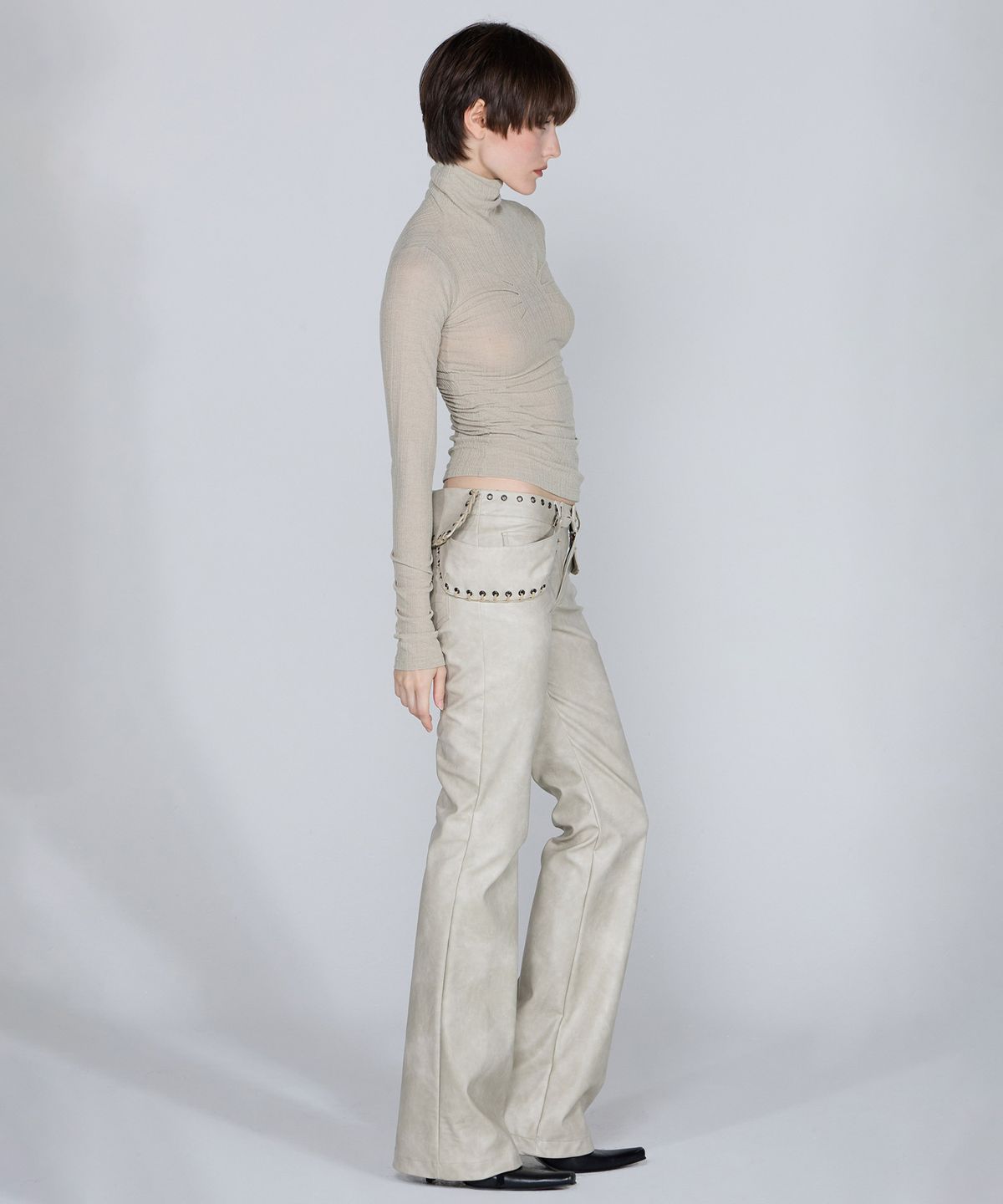 스컬프터(SCULPTOR) Origami Turtle Neck Tee Beige