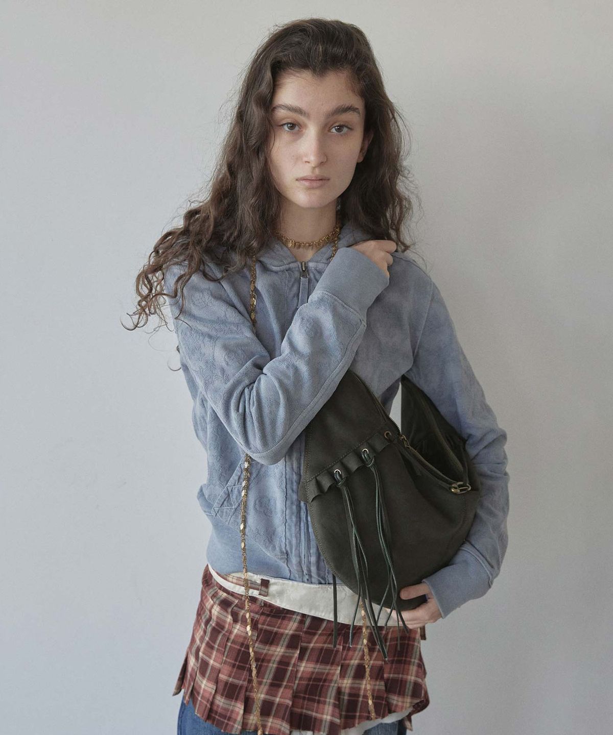 스컬프터(SCULPTOR) Jacquard Hoodie Zip-Up Dusty Blue