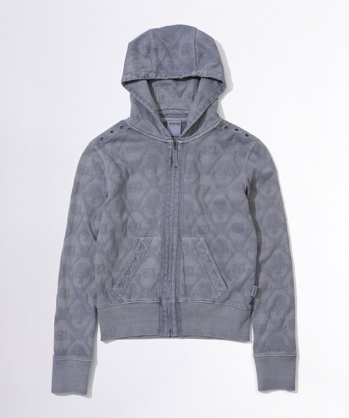 스컬프터(SCULPTOR) Jacquard Hoodie Zip-Up Dusty Blue