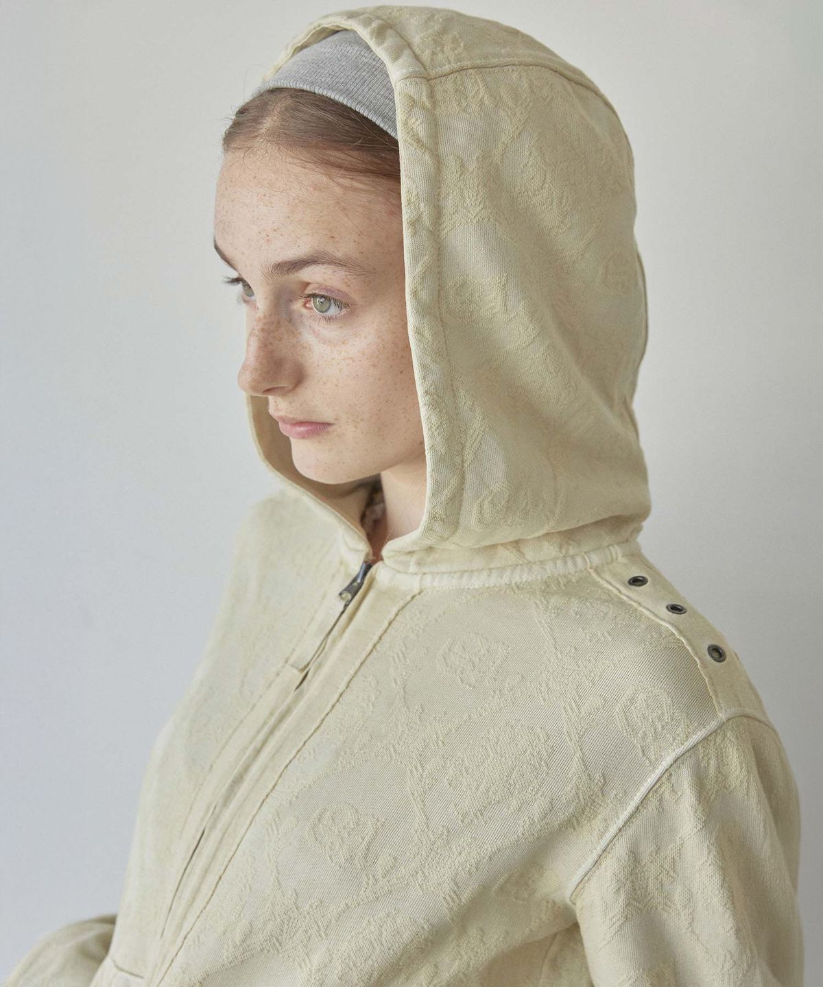 스컬프터(SCULPTOR) Jacquard Hoodie Zip-Up Mustard