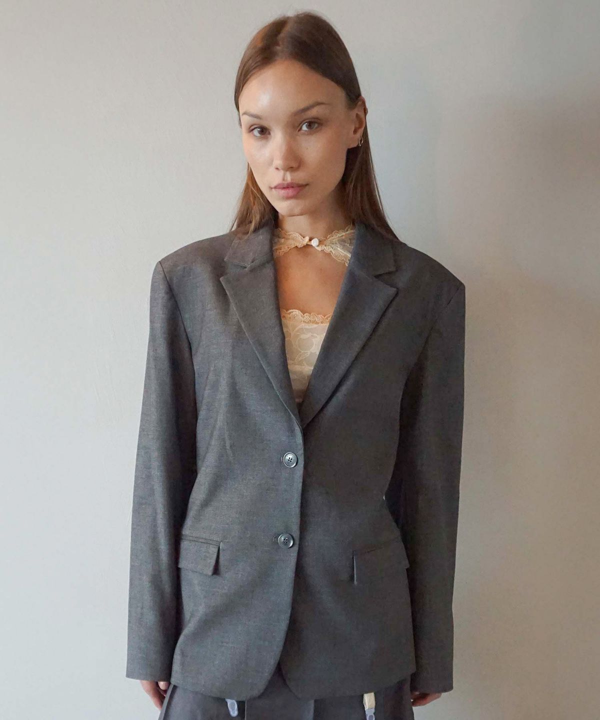 스컬프터(SCULPTOR) Tailored Belted Blazer Gray