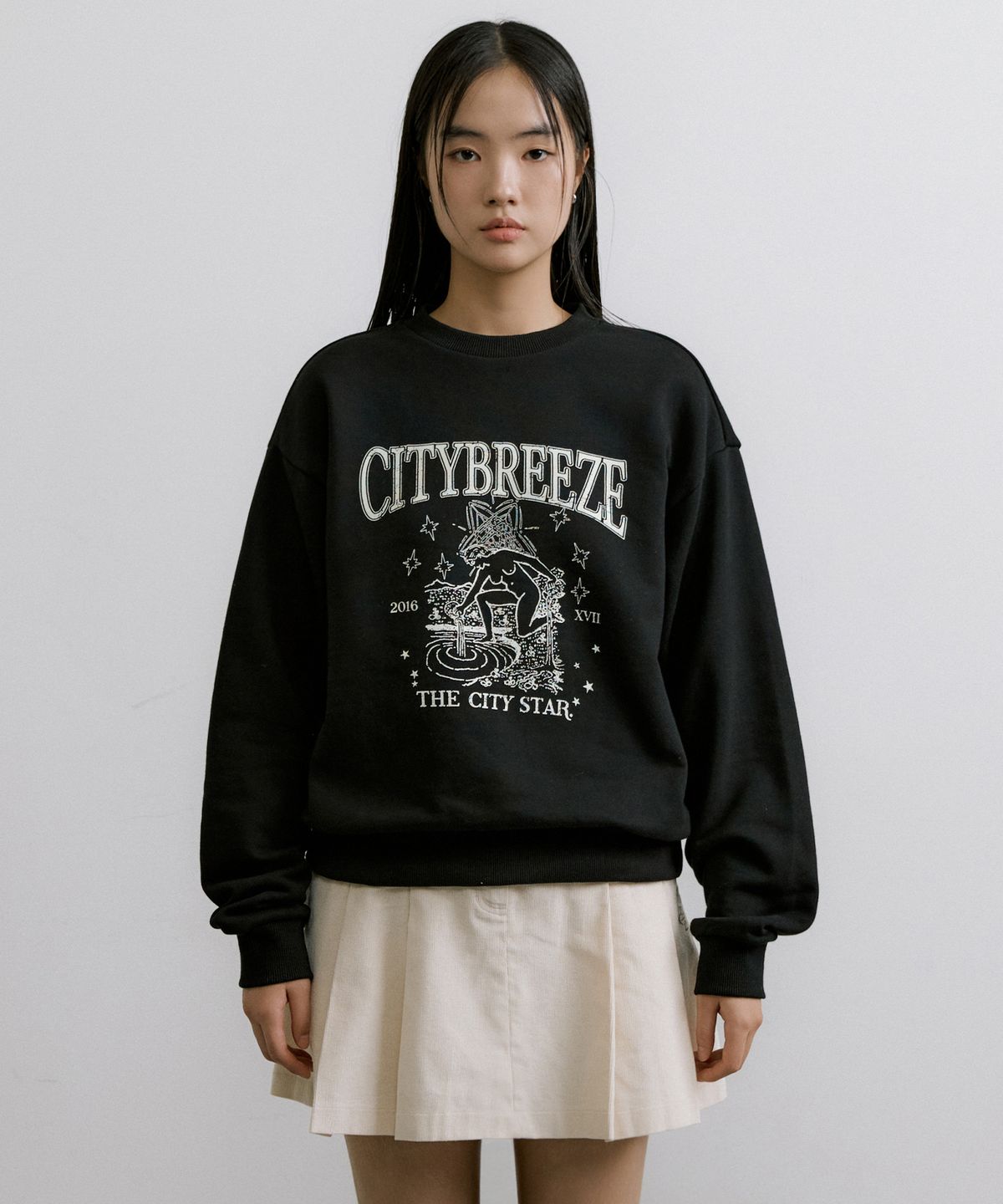 시티브리즈(CITYBREEZE) 에센셜 스탈릿 시티 그래픽 스웨트 셔츠_BLACK