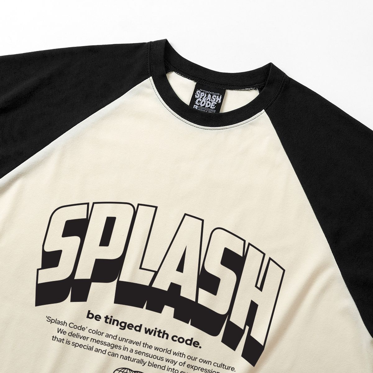 스플래시코드(SPLASHCODE) 래글런 롱슬리브 크림 - 월드와이드(Worldwide)