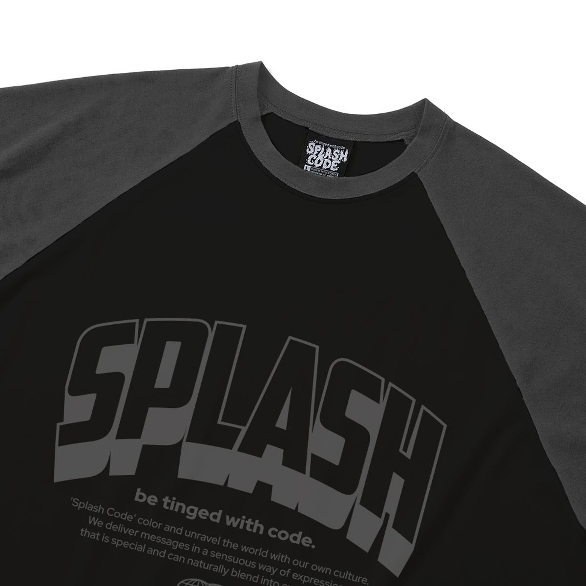 스플래시코드(SPLASHCODE) 래글런 롱슬리브 블랙 - 월드와이드(Wolrdwide)