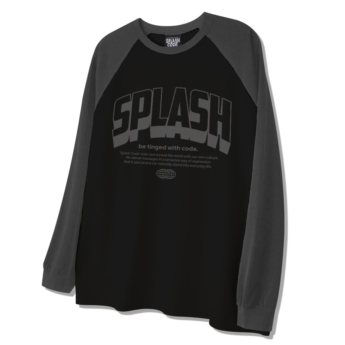 스플래시코드(SPLASHCODE) 래글런 롱슬리브 블랙 - 월드와이드(Wolrdwide)
