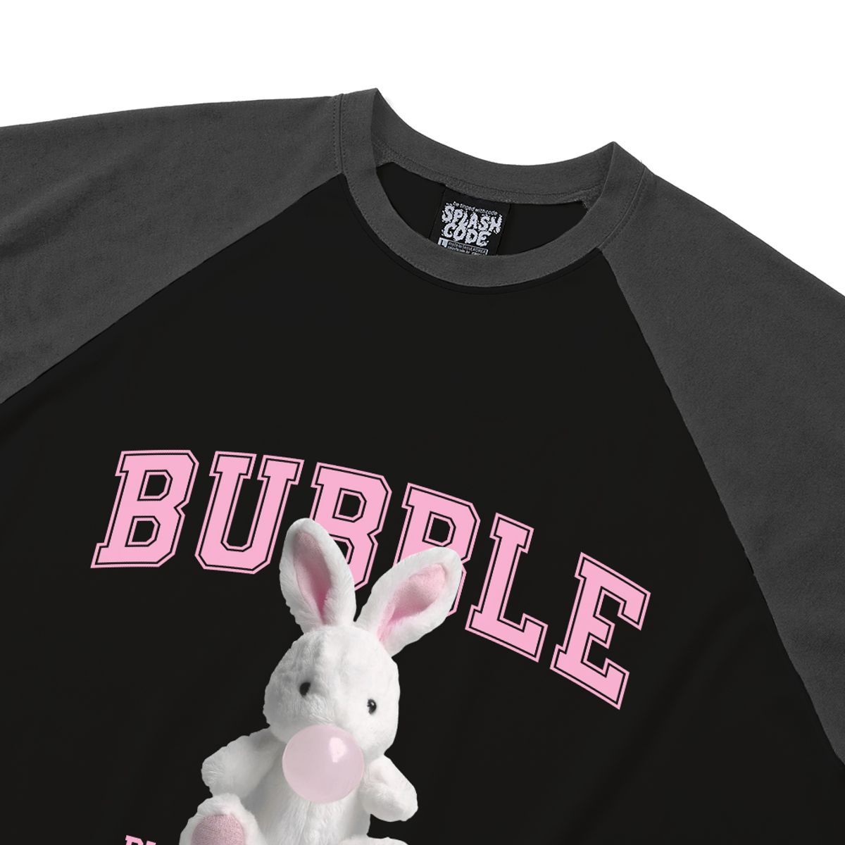 스플래시코드(SPLASHCODE) 래글런 롱슬리브 블랙 - 버블껌(Bubble Gum)