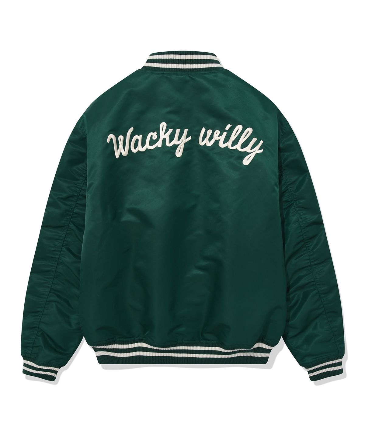 와키윌리(WACKY WILLY) 나일론 바시티 점퍼 그린
