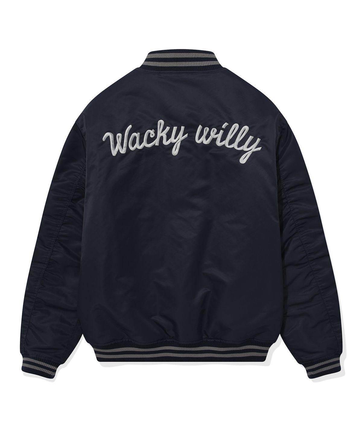 와키윌리(WACKY WILLY) 나일론 바시티 점퍼 네이비