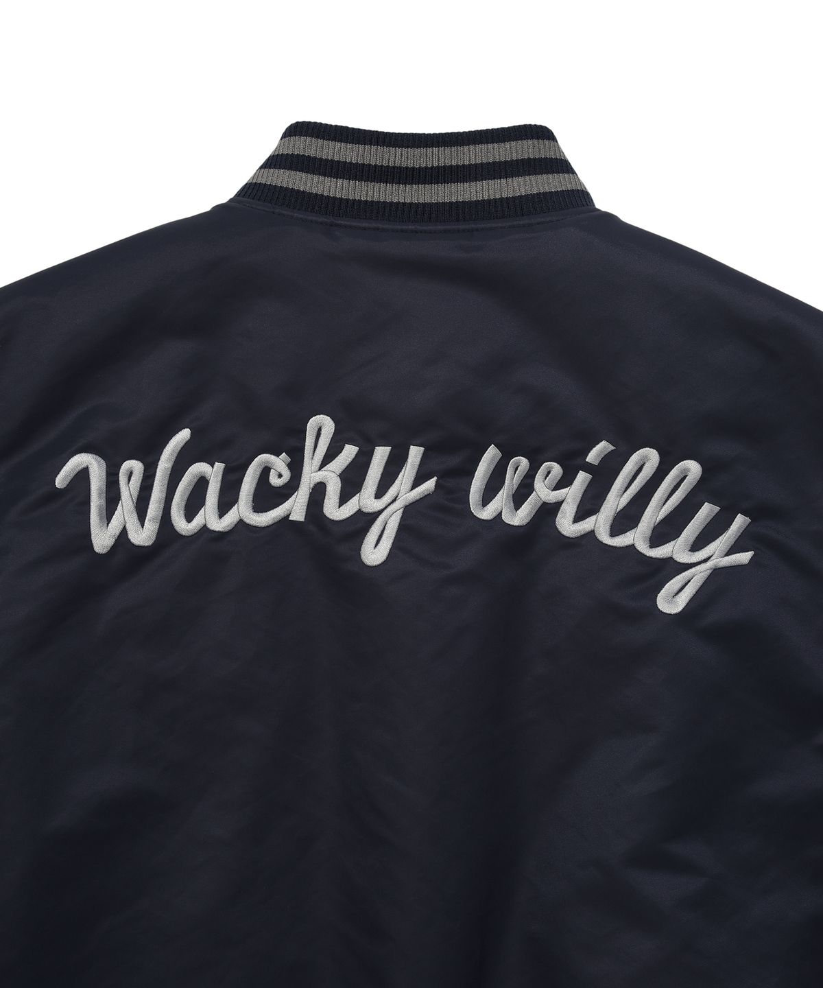 와키윌리(WACKY WILLY) 나일론 바시티 점퍼 네이비