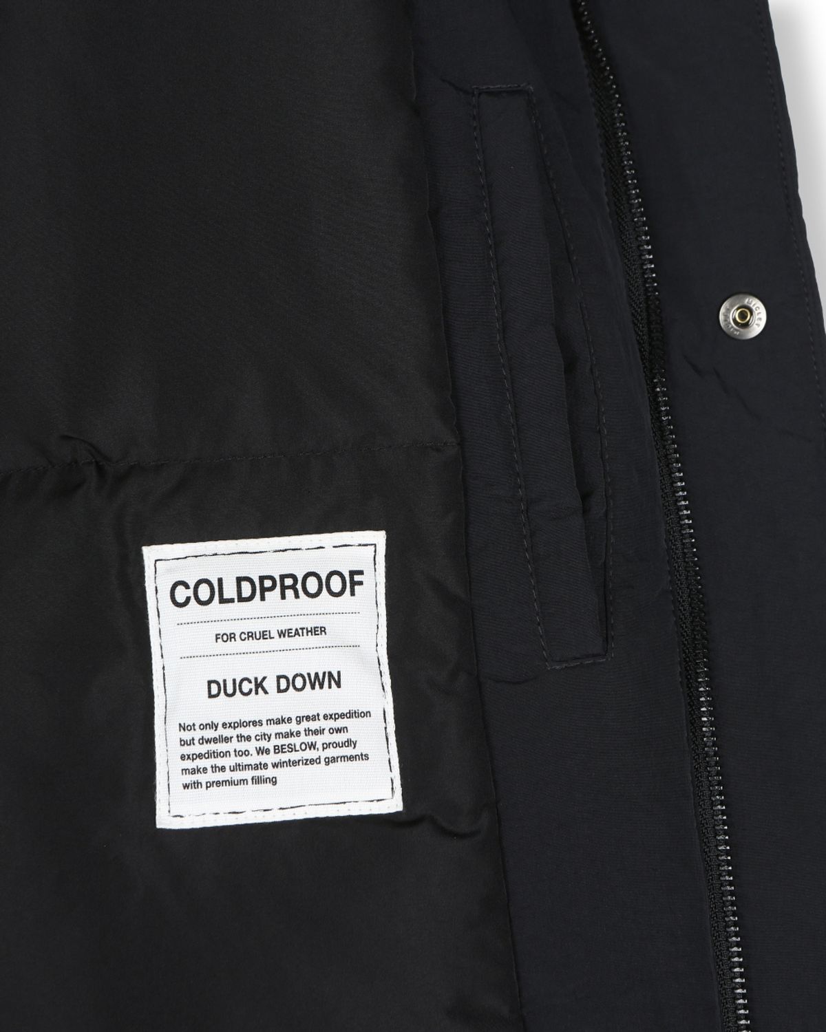 비슬로우(BESLOW) MINIMAL PUFFER DOWN JACKET CRINKLE BLACK