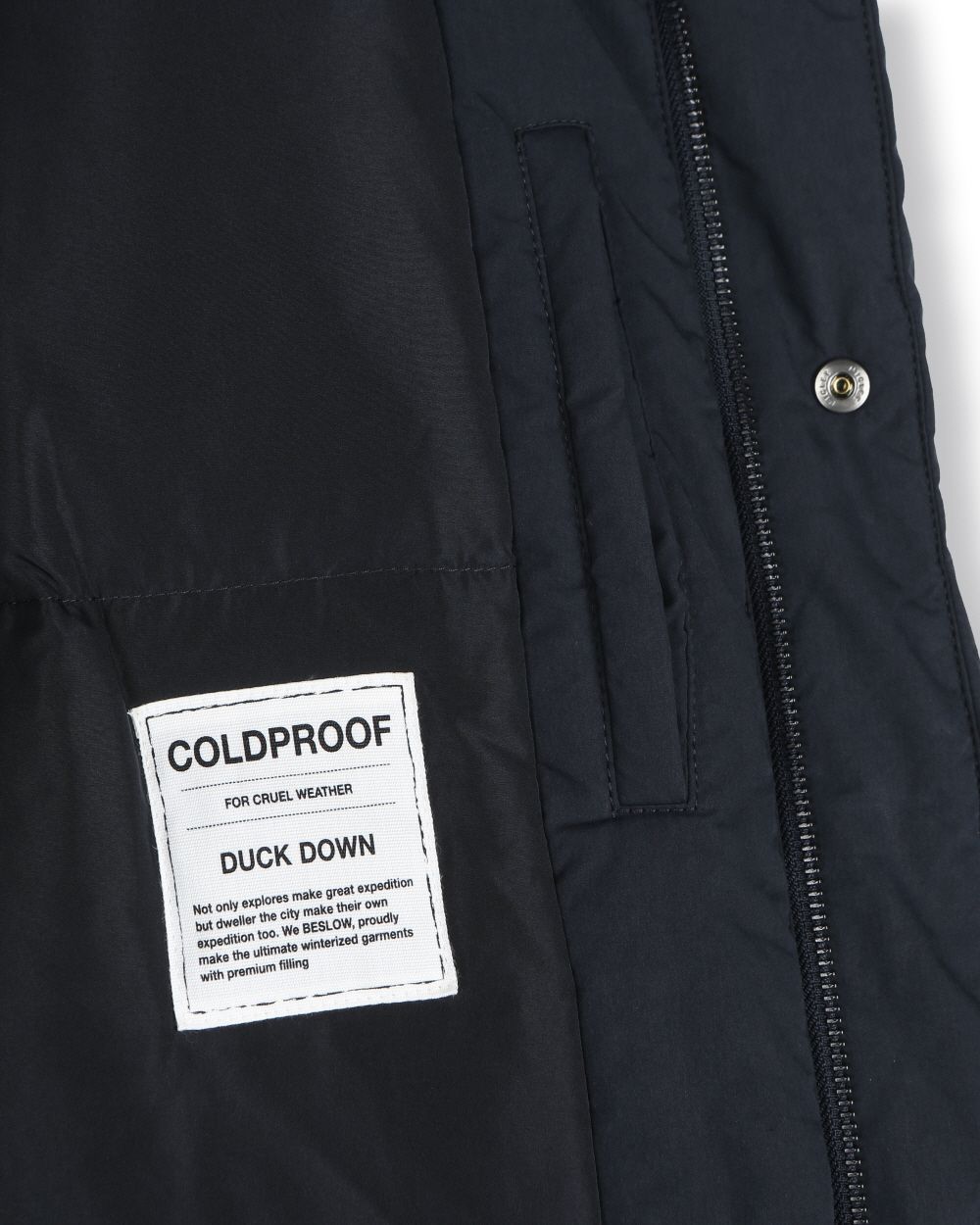 MUSINSA | BESLOW MINIMAL PUFFER DOWN JACKET NAVY