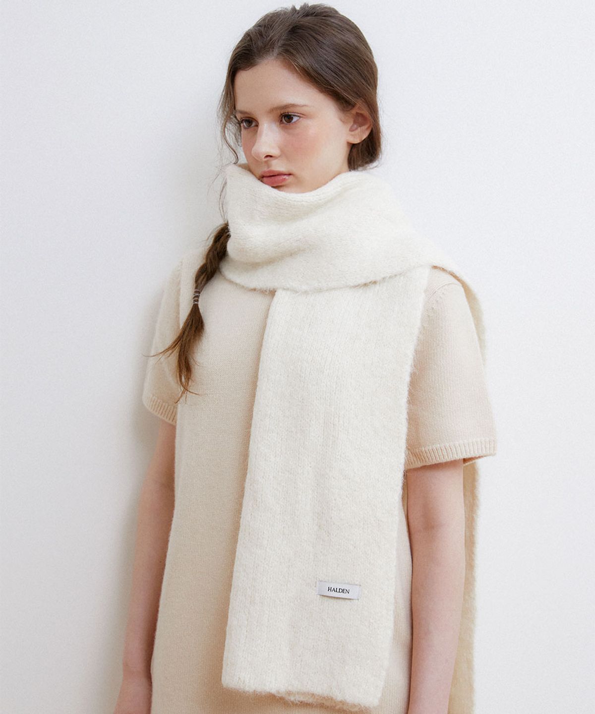 할렌(HALDEN) soft wool knit muffler (M038_ivory)