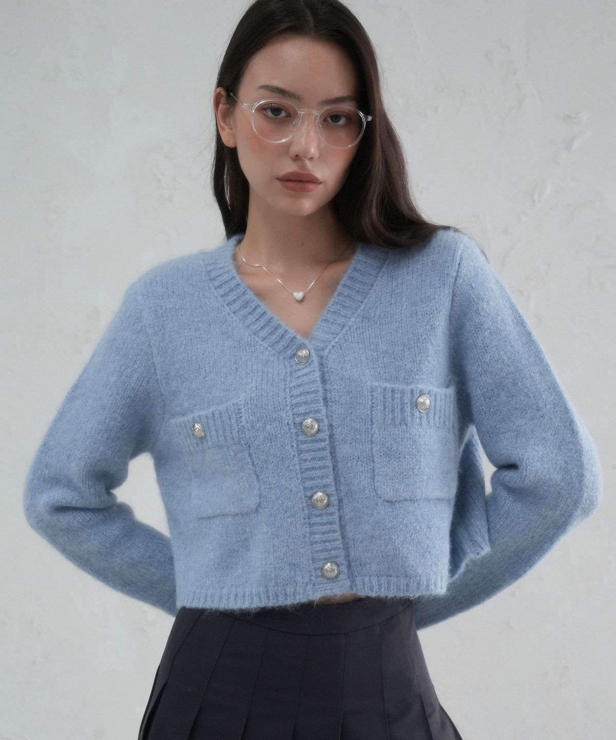 비바셔스(VIVACIOUS) Elodie Pocket Crop Knit Cardigan - 5COL
