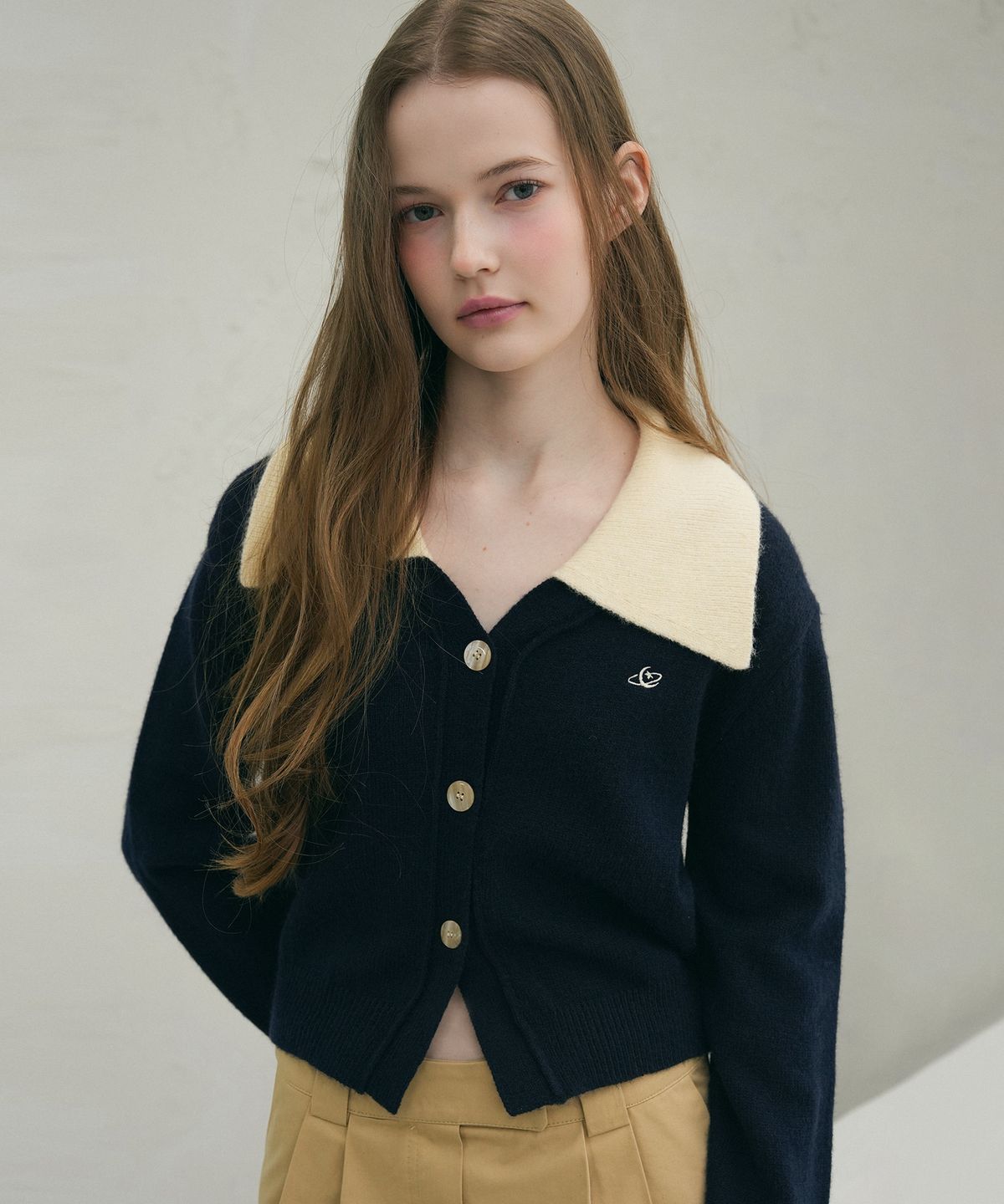 비바셔스(VIVACIOUS) Sailor Collar Knit Cardigan - 5COL