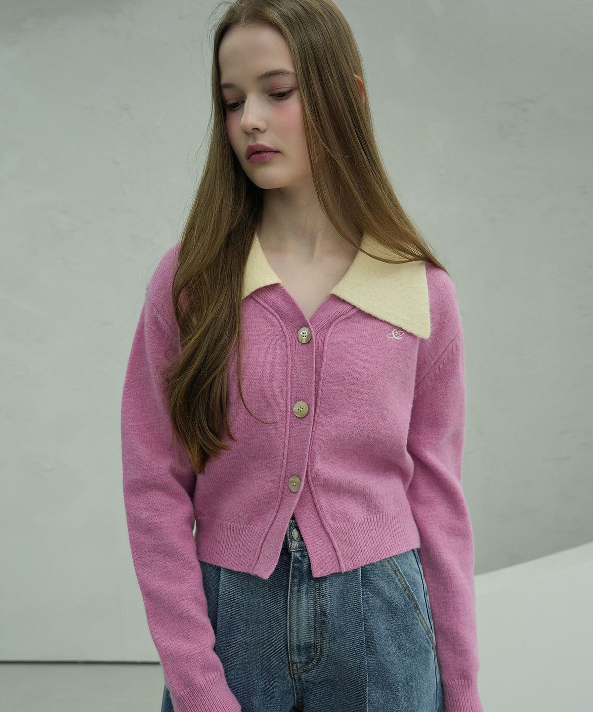 비바셔스(VIVACIOUS) Sailor Collar Knit Cardigan - 5COL