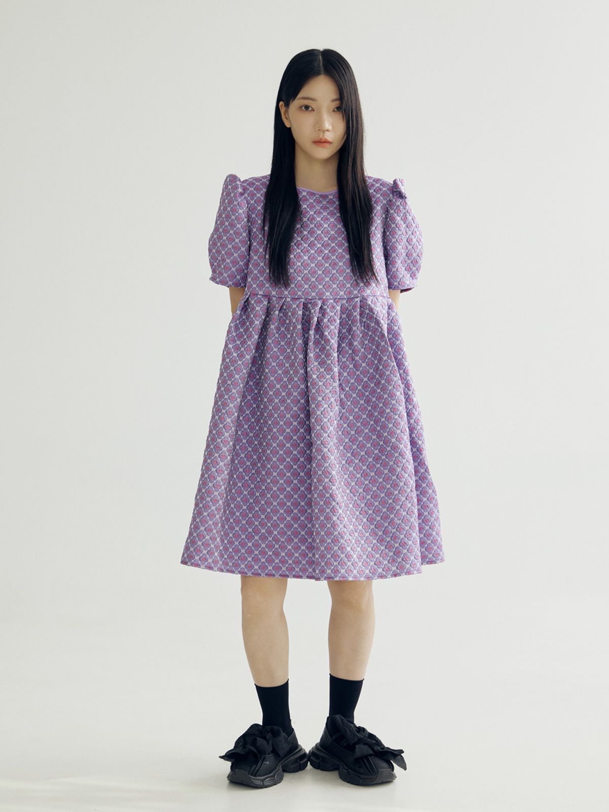 봄날 부티크(BOMNAL BOUTIQUE) 트윙클 미디 드레스 _ 바이올렛