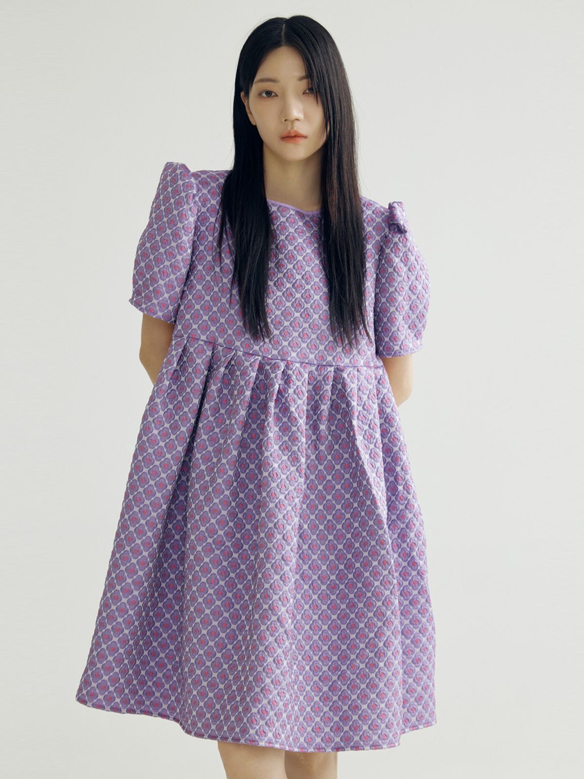 봄날 부티크(BOMNAL BOUTIQUE) 트윙클 미디 드레스 _ 바이올렛